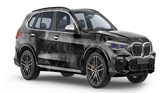 Illusion Lines 1.52m Vehicle Wrap Material , Polymeric Car Wrap Vinyl Roll