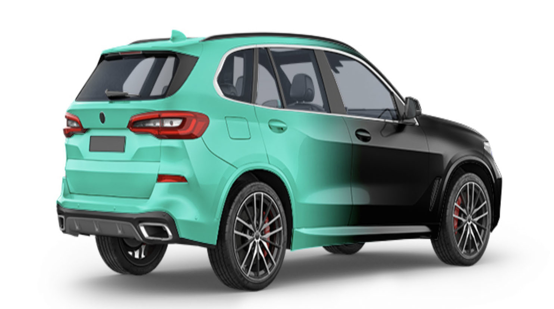 GMT Printable Vinyl Gredient in Tiffany green and black Digital Wrap Vinyl Car Wrapping Film  Substitute to MPI 1105